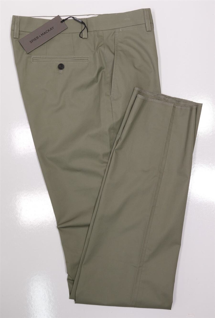 Spier & Mackay Sage Green High Rise Flat Front Cotton Chino Pants 32 New